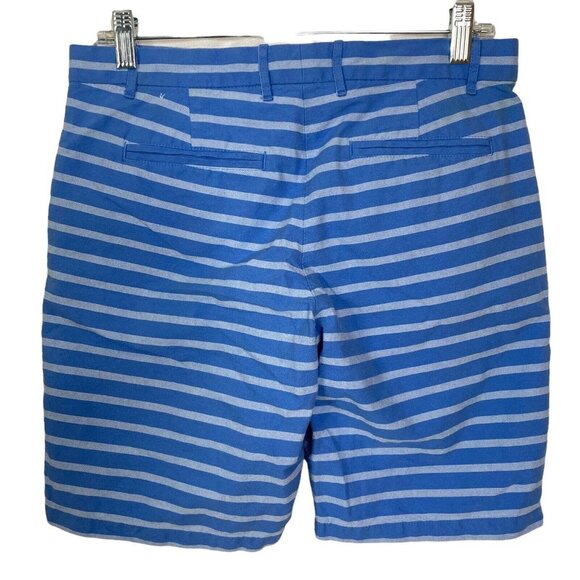 Khakis by Gap Shorts Bermuda Boyfriend Rollup Blue Striped Womens Size 11 13 - Picture 2 of 7